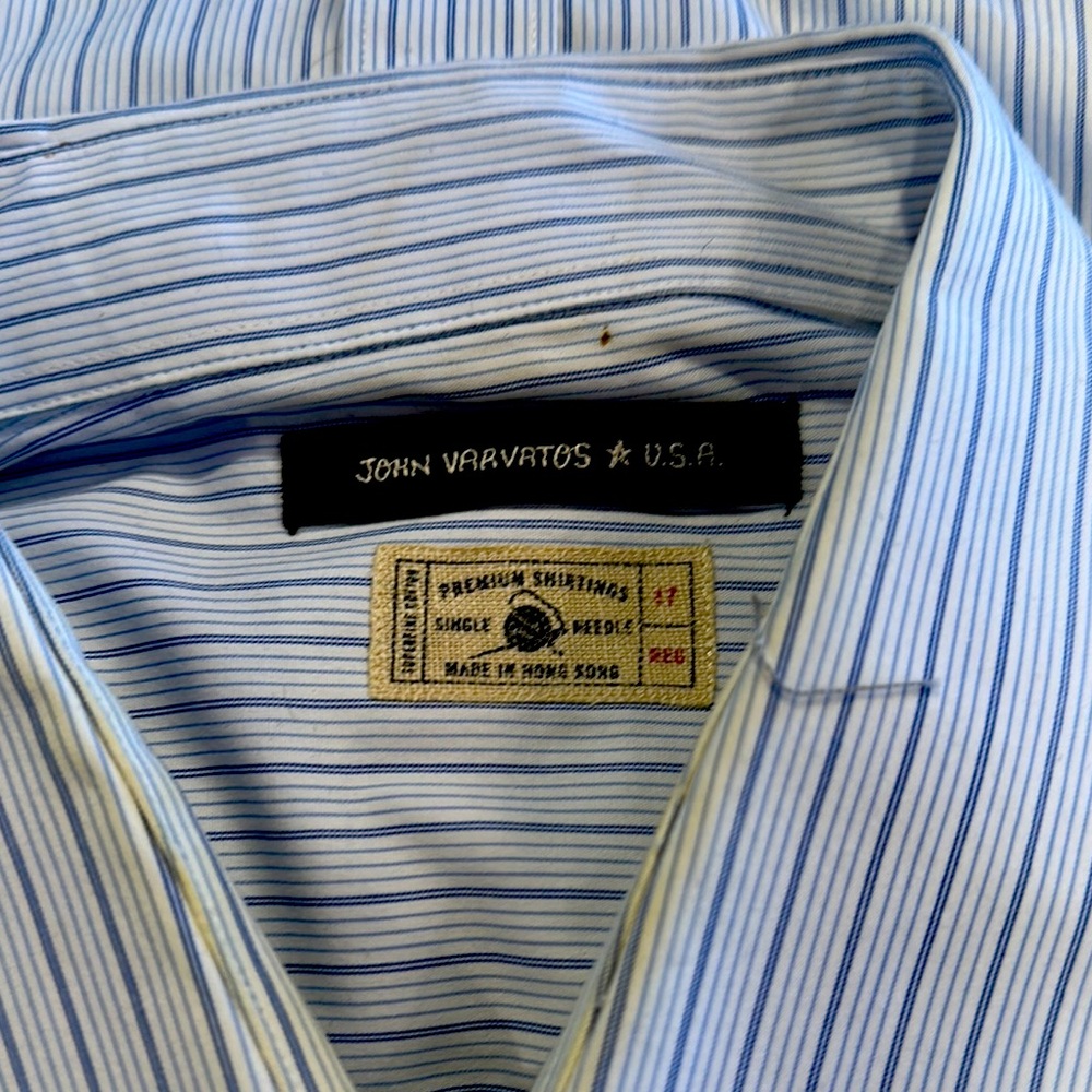 John Varvatos Blue Striped Dress Shirt